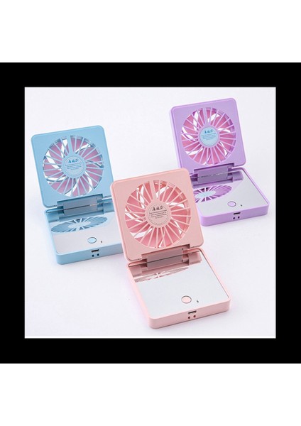 2 Vede Taşınabilir Mini Fan Kompakt Ayna Katlanması Uygun USB Şarj Edilebilir Güzellik Hava Soğutma Fan Mavi (Yurt Dışından) fırsatları