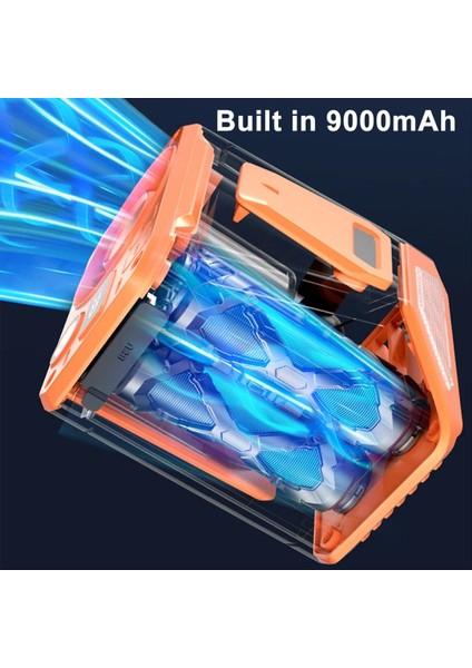 Mini Taşınabilir Bel Klipsli Fan 3 Hız Soğutma Fanı 9000MAH Kemer Klips Fanı Giyilebilir Kişisel Fan Açık Hava Tırmanış Bir (Yurt Dışından) modelleri