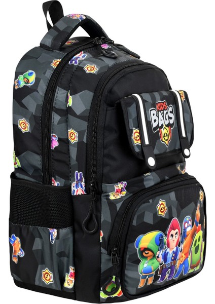 Kore Tarzı Lüks Erkek Çocuk Ortopedik Sırt Destekli İlkokul Çantası Folyolu Beslenme ve Kalemlik modelleri