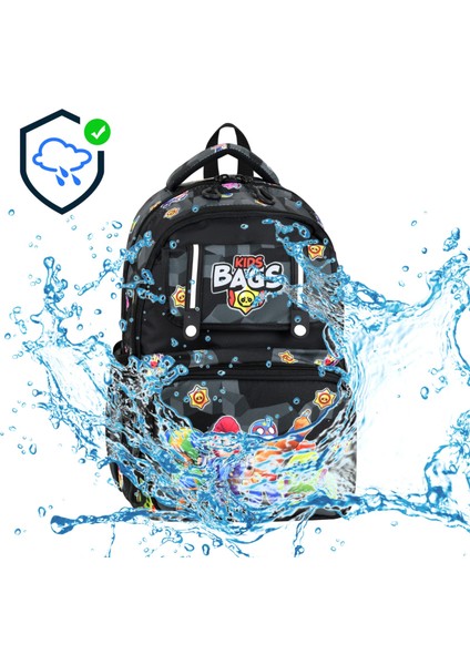 Kore Tarzı Lüks Erkek Çocuk Ortopedik Sırt Destekli İlkokul Çantası Folyolu Beslenme ve Kalemlik fırsatları