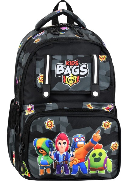 Kore Tarzı Lüks Erkek Çocuk Ortopedik Sırt Destekli İlkokul Çantası Folyolu Beslenme ve Kalemlik