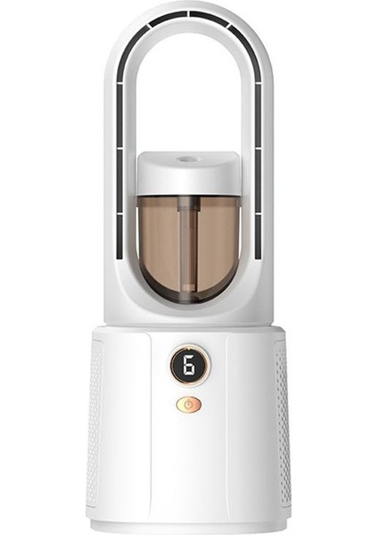 Bladeless Fan Yapraksız Sprey Fan USB Sessiz Masaüstü Yatak Odası Gece Işığı Humidizasyon Elektrik Fan Taşınabilir Fan (Beyaz) (Yurt Dışından)
