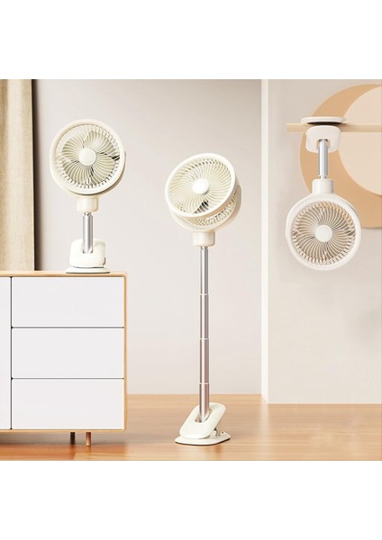 Masa Fanında Klip Taşınabilir Teleskopik Zemin Fanı LED Işık ile 4 Hız Fan Üzerinde Salınan Masa Klibi USB Şarj Edilebilir (Yurt Dışından) modelleri