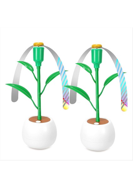 Pille Çalışan Yeşil Yapraklı Saksı Sinek Kovucu Fan Pvc Fan Bıçağı Sinek Kovucu Fan Hortumu Kavisli Sinek Kovucu Fan (Yurt Dışından)