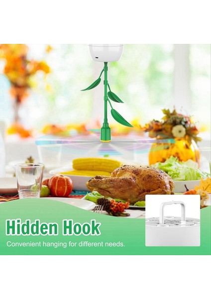 Pille Çalışan Yeşil Yapraklı Saksı Sinek Kovucu Fan Pvc Fan Bıçağı Sinek Kovucu Fan Hortumu Kavisli Sinek Kovucu Fan (Yurt Dışından) fiyatları