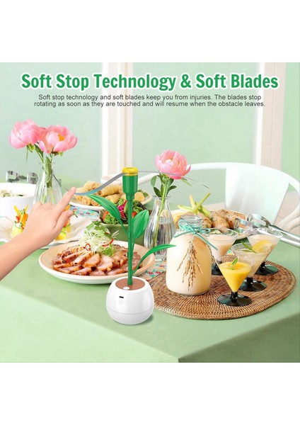 Pille Çalışan Yeşil Yapraklı Saksı Sinek Kovucu Fan Pvc Fan Bıçağı Sinek Kovucu Fan Hortumu Kavisli Sinek Kovucu Fan (Yurt Dışından) modelleri