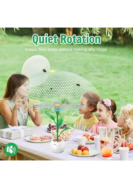 Pille Çalışan Yeşil Yapraklı Saksı Sinek Kovucu Fan Pvc Fan Bıçağı Sinek Kovucu Fan Hortumu Kavisli Sinek Kovucu Fan (Yurt Dışından) fırsatları