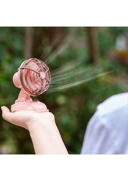 Retro Mini Masaüstü Fan 400MAH USB Şarj Edilebilir Masa Açık Masa Fanı Taşınabilir Masaüstü Fan Pembe (Yurt Dışından) modelleri