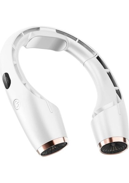 4000MAH Yaz Boyun Fan Taşınabilir Boyun Soğutucu Mini Elektrik Fan Şarj Edilebilir Boyun Soğutma Açık Beyaz Için Bladess Fan (Yurt Dışından)