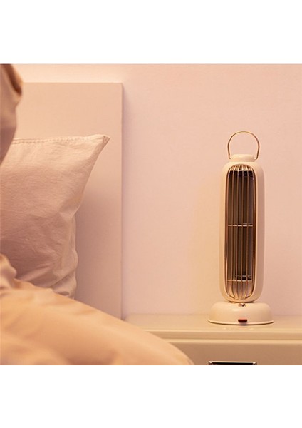 USB Tower Fan 3600MAH Pil Şarj Edilebilir Aromaterapi Yapraksız Kule Fan Taşınabilir Masaüstü Hava Soğutucu Ev Çalışması Için -B (Yurt Dışından)
