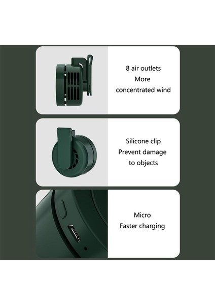 Asmak Mini Yaz Açık 3 Vitesli Fan USB Şarj Edilebilir Fan Soğutma Bladess Fan Klipsli Soğutma Ayarlanabilir Fan Bir (Yurt Dışından) modelleri