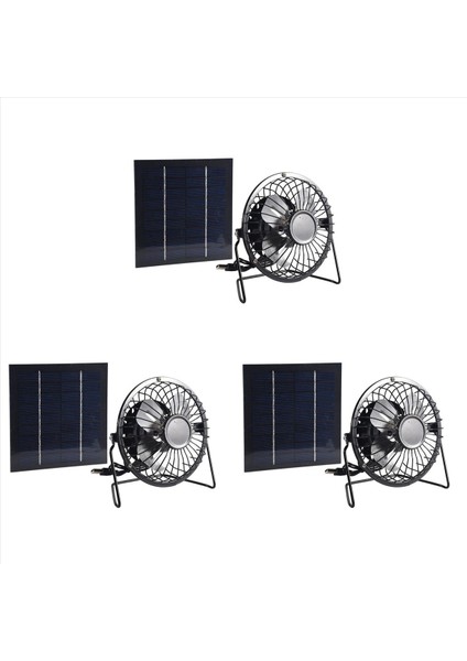 3x Mini Güneş Paneli Powered Ventilatör Fan Taşınabilir 5W 4 Inçlik Sera Güneş Egzoz Fanı Ofis Açık (Yurt Dışından)