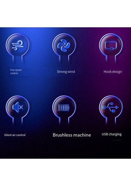 Elde Taşınan Fan Soğutucu Taşınabilir Mini USB Şarj Fan Masası Yurt 5 Hızlar Ayarlanabilir Şarj Edilebilir Fan Mavi (Yurt Dışından)