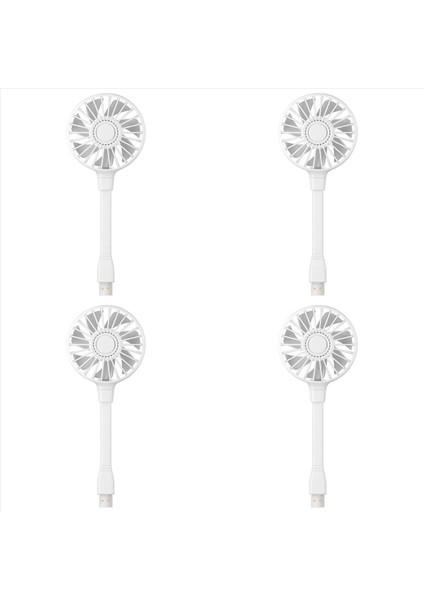 4x USB Fan Mini Fan Swan Boyun Esnek Soğutma Fanı Taşınabilir Fan Dizüstü Bilgisayar Mobil Pc Ev Ofisi Beyaz (Yurt Dışından)