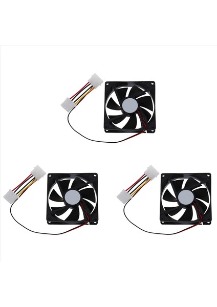 3x Dc 12V 4 Pin Siyah Plastik Pc Soğutma Fanı 90MM x 90MM x 25MM (Yurt Dışından)