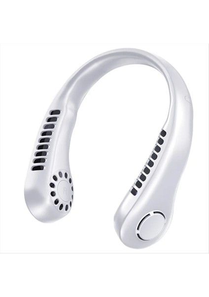 Yaprak Daha Az Boyun Asılı Küçük Fan USB Şarj Açık Portatif Taşınabilir Spor Boyun Asma Fan Esansiyel Yaz B (Yurt Dışından)