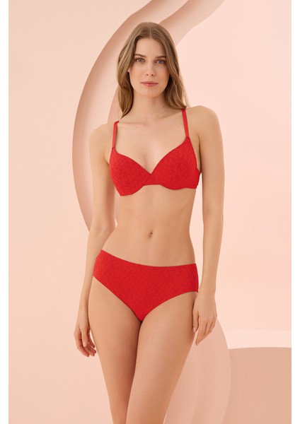 Kırmızı Nirvana Destekli Tek Sütyen