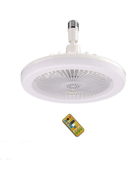 Uzaktan Kumanda ve Işık 30W LED Lamba Fanı ile Tavan Fanı Akıllı Sessiz Tavan Fanı E27 Dönüştürücü Taban Beyaz (Yurt Dışından) fırsatları