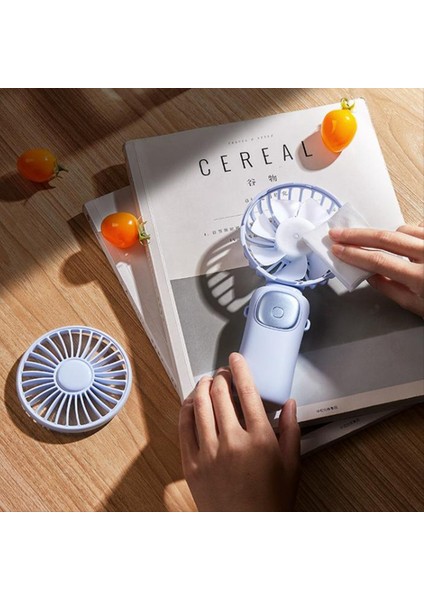 Katlanır Dijital El Taşınağı Fan 3600MAH Masaüstü Mini Fan USB Şarj Edilebilir Yaz Soğutma Fanı Sky Mavisi (Yurt Dışından) fiyatları