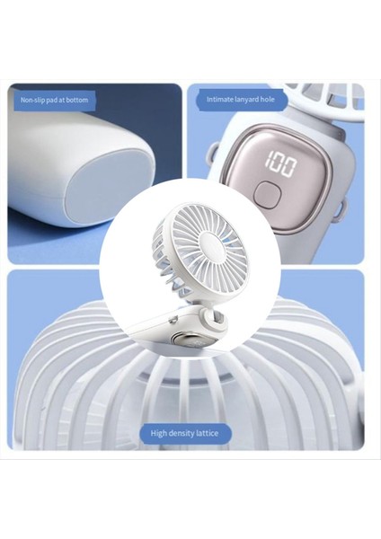 Katlanır Dijital El Taşınağı Fan 3600MAH Masaüstü Mini Fan USB Şarj Edilebilir Yaz Soğutma Fanı Sky Mavisi (Yurt Dışından) modelleri