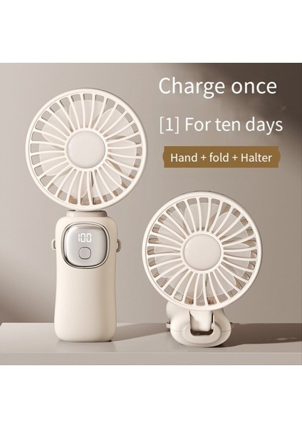 Katlanır Dijital El Taşınağı Fan 3600MAH Masaüstü Mini Fan USB Şarj Edilebilir Yaz Soğutma Fanı Sky Mavisi (Yurt Dışından) fırsatları