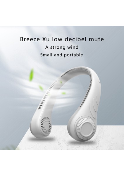 2x Yapraksız Asılı Boyun Fanı 360 Derece Tembel Boyun Bandı Fanı 78 Surround Hava Çıkışları USB 4000MAH Şarj Edilebilir Beyaz (Yurt Dışından) fırsatları