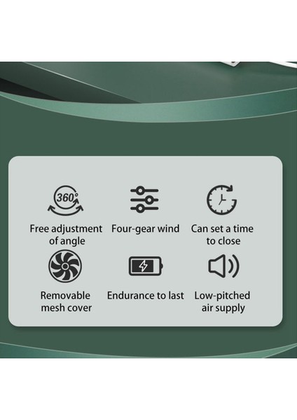 USB Bahçe Hayranları 3600MAH Fan Klip Fanı Taşınabilir Mini Masa Fanı 720 ° Döndürülebilir Pil Fanında 4 Dişli Sessiz Klip (Yurt Dışından)