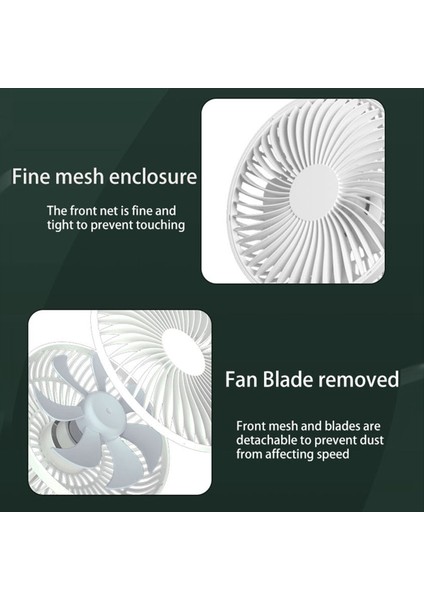 USB Bahçe Hayranları 3600MAH Fan Klip Fanı Taşınabilir Mini Masa Fanı 720 ° Döndürülebilir Pil Fanında 4 Dişli Sessiz Klip (Yurt Dışından) modelleri