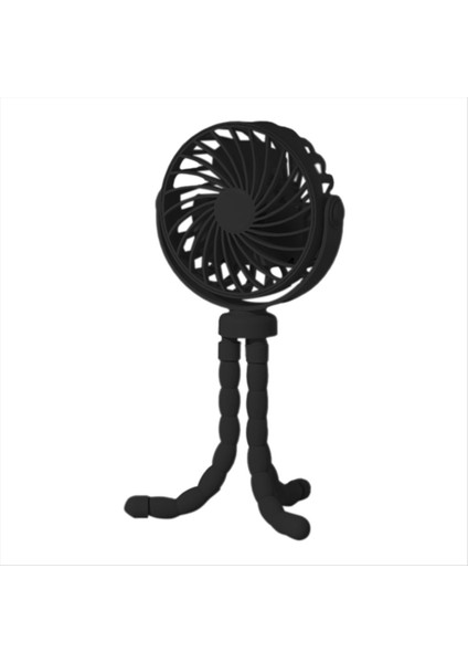 Ahtapot Fan Masaüstü Kamp Fan USB Şarj Edilebilir Tripod Fan Hafif Fan Siyahı (Yurt Dışından)