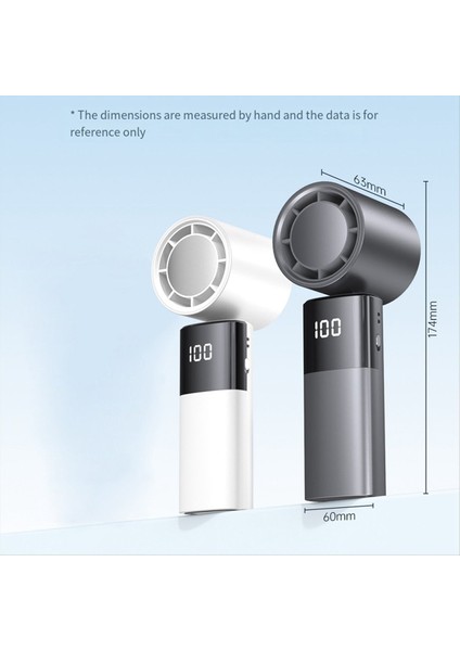 Mini Şiddetli Turbo Fan Handheld Hızlı Fan USB Şarj Açık Turbo Taşınabilir Fan 100 Hızlı Ayarlanabilir Küçük Fan A (Yurt Dışından)