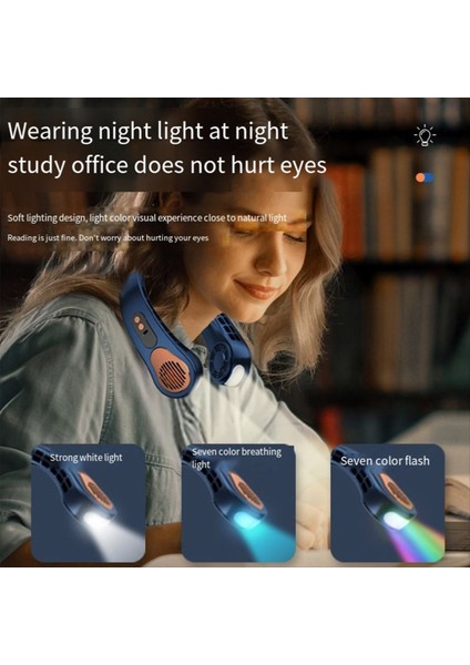 Taşınabilir Mini Asma Boyun Fan Güç Ventilador Bladess Boyun Bandı Fan Hava Soğutucu USB Şarj Edilebilir Elektrik Fanları Mavi (Yurt Dışından) indirimleri