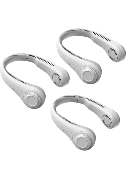 3x Taşınabilir Yapraksız Asma Boyun Fan 360 Derece Tembel Boyun Banisti Fan 78 Surround Hava Çıkışları USB 4000MAH Şarj Edilebilir (Yurt Dışından)