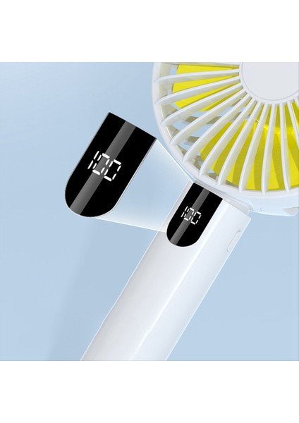 V10 Pro 1200MAH Dijital Ekranlı Çok Fonksiyonlu Uygun Portatif Fan Buzul Beyaz (Yurt Dışından)