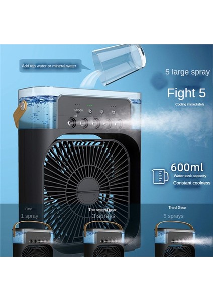 Taşınabilir Klima Kişisel Masaüstü 5 Delikli Sprey Hava Cooing Şarj Edilebilir Sessiz Masa Fanı Ev Ofis Yatak Odası-C Için (Yurt Dışından) fiyatları