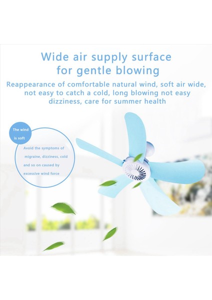 2x 5 Tavan Fanları Mini Sessiz 500MM Enerji Tasarruflu Hacimli Elektrikli Fan Tavan Fanı Yurt Için Switch Us Fişi (Yurt Dışından)