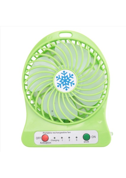 Taşınabilir Şarj Edilebilir Mini Fan Hava Soğutucu Mini Masa Fan USB Soğutma Şarj Edilebilir El Fanları Yeşil (Yurt Dışından)