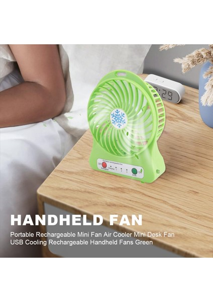 Taşınabilir Şarj Edilebilir Mini Fan Hava Soğutucu Mini Masa Fan USB Soğutma Şarj Edilebilir El Fanları Yeşil (Yurt Dışından) fırsatları