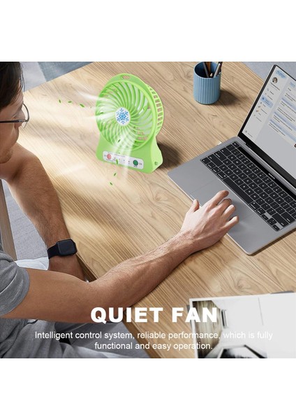 Taşınabilir Şarj Edilebilir Mini Fan Hava Soğutucu Mini Masa Fan USB Soğutma Şarj Edilebilir El Fanları Yeşil (Yurt Dışından) indirimleri