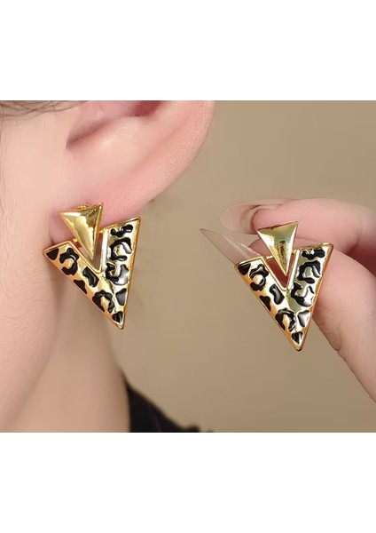 Leopar Desenli Küpe