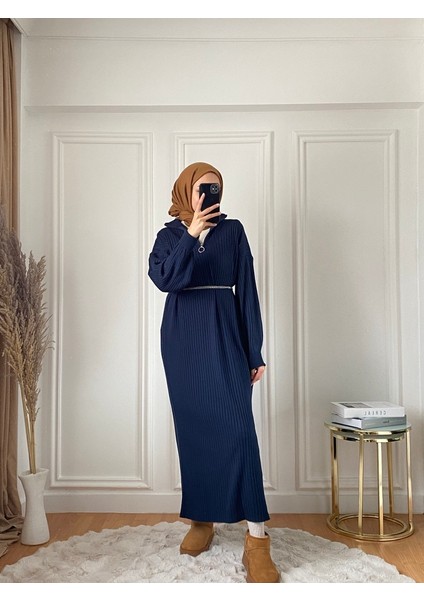 Fermuarlı Triko Elbise