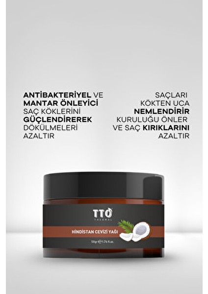Hindistan Cevizi Yağı 50 gr Cilt Bakımı İçin Derinlemesine Nemlendirici Unisex Ürün