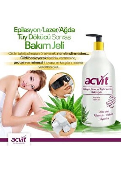 Epilasyon, Lazer ve Ağda Sonrası Onarıcı Bakım Jeli 400 ml Ferahlatıcı Etki