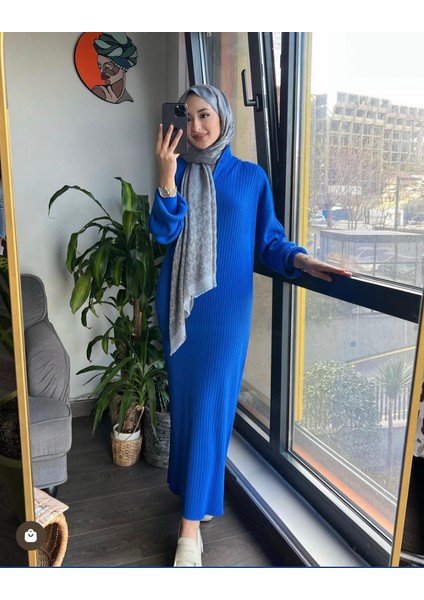 Fermuarlı Triko Elbise