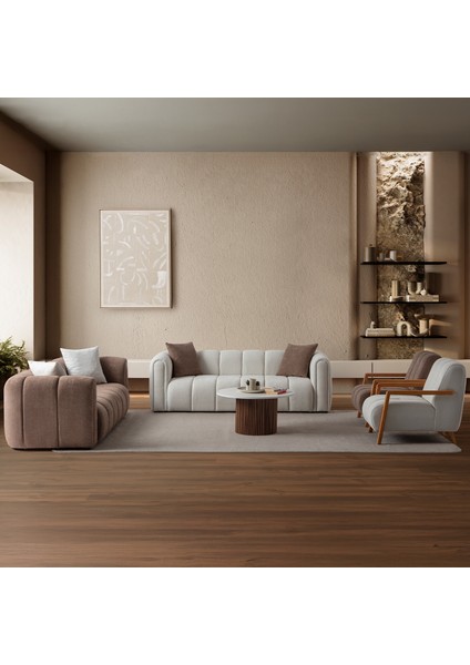 Nline Koltuk Takımı 3+3+1+1 Kahverengi fiyatları