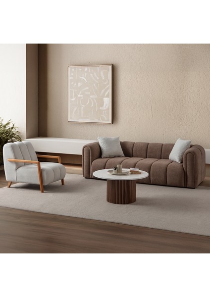 Nline Koltuk Takımı 3+3+1+1 Kahverengi modelleri
