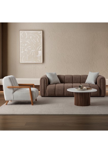 Nline Koltuk Takımı 3+3+1+1 Kahverengi indirimleri