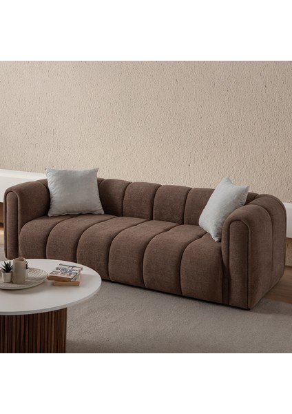 Nline Koltuk Takımı 3+3+1+1 Kahverengi