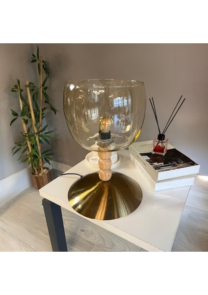 Dijon Cam Bal Rengi Üç Boncuk Masa Lambası Dekoratif Masaüstü Aydınlatma Yatak Odası Başucu Lamba indirimleri