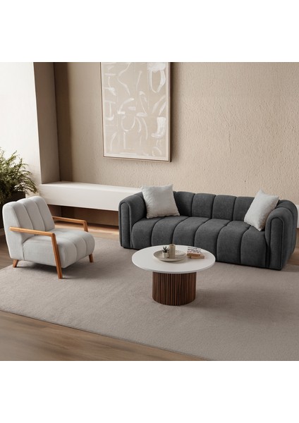 Nline Koltuk Takımı 3+3+1+1 Antrasit fırsatları