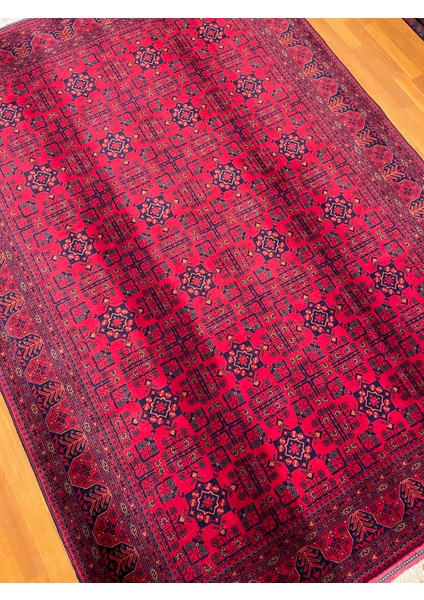 El Dokuma Afgan Halı Yıldız Desenli Ince Dokuma Bordo Renk 4 Metre Kare fiyatları